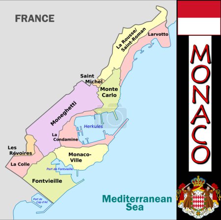 Illustration for Illustration of the Monaco divisions - Royalty Free Image