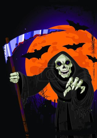 Illustration for Illustration of the Halloween Grim Reaper - Royalty Free Image