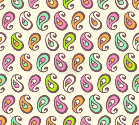 Illustration for Illustration of the Paisley seamless print. - Royalty Free Image