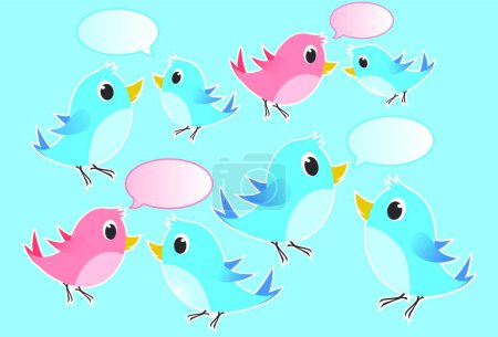 Ilustración de Ilustración de los pájaros charlando - Imagen libre de derechos