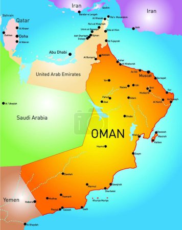 Illustration for Illustration of the Oman country - Royalty Free Image