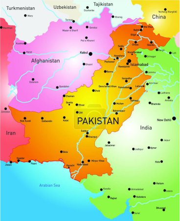Téléchargez les illustrations : Pakistan, illustration vectorielle graphique - en licence libre de droit