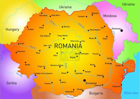 Téléchargez les illustrations : Roumanie, illustration vectorielle graphique - en licence libre de droit