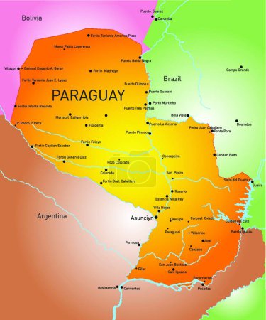 Téléchargez les illustrations : Paraguay, illustration vectorielle graphique - en licence libre de droit