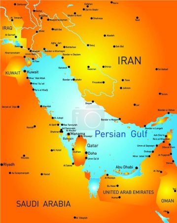 Téléchargez les illustrations : Golfe Persique, illustration vectorielle graphique - en licence libre de droit