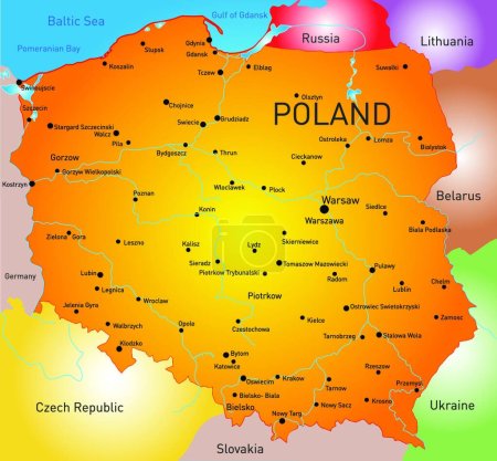 Téléchargez les illustrations : Pologne, illustration vectorielle graphique - en licence libre de droit
