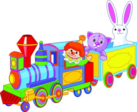 Illustration for Trip on train, graphic vector illustration - Royalty Free Image