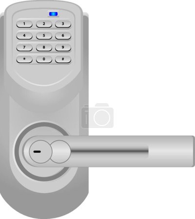 Illustration for "Door handle with combination lock" - Royalty Free Image