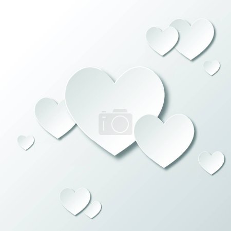 Illustration for Paper White Hearts vector illustration - Royalty Free Image