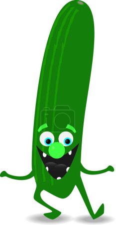 Illustration for Dancing cucumber  vector illustration - Royalty Free Image