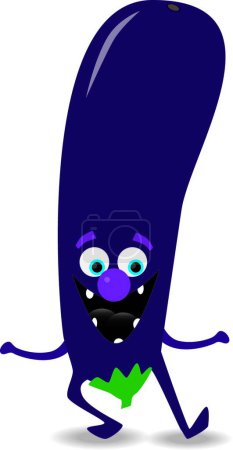 Illustration for Smiling eggplant character  vector illustration - Royalty Free Image