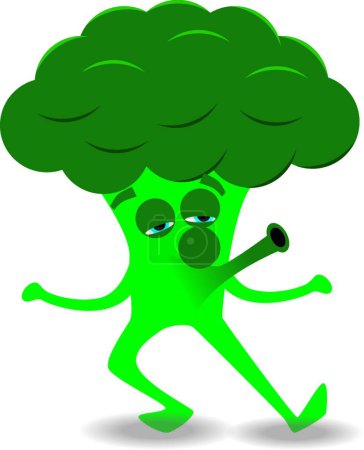 Ilustración de Silbido brocolli vector ilustración - Imagen libre de derechos