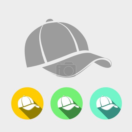 Téléchargez les illustrations : Icône casquette de baseball, illustration vectorielle - en licence libre de droit