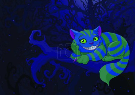 Ilustración de Gato de Cheshire, ilustración de vectores de colores - Imagen libre de derechos