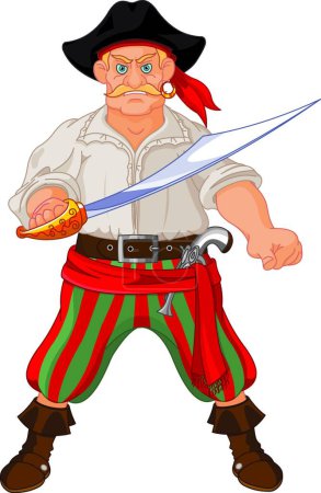Illustration for Armed pirate, simple vector illustration - Royalty Free Image