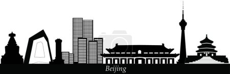 Illustration for Beijing skyline vector illustration - Royalty Free Image