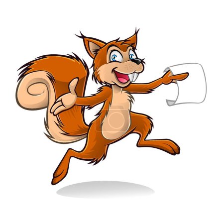 Téléchargez les illustrations : Écureuil illustration animale, mascotte art animal - en licence libre de droit