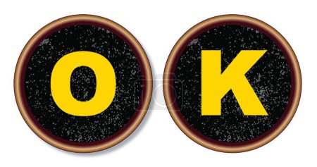 Illustration for OK Typewriter Keys, modern graphic illustration - Royalty Free Image