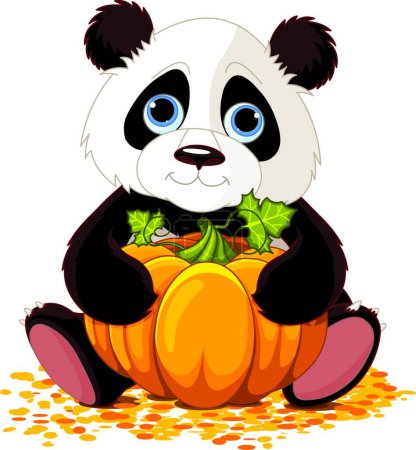Illustration for Cute panda, vector illustration simple design - Royalty Free Image