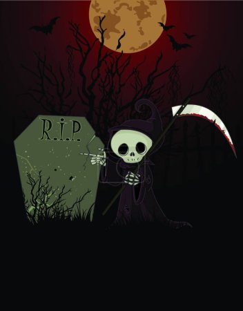 Illustration for Grim reaper, vector illustration simple design - Royalty Free Image