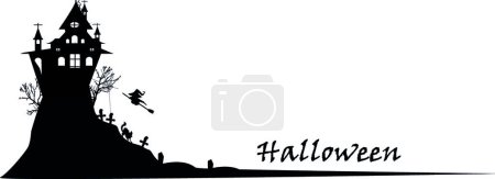 Illustration for Halloween silhouette, vector illustration simple design - Royalty Free Image