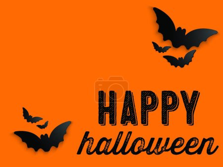 Illustration for Happy Halloween Ghost Bat Icon Background - Royalty Free Image