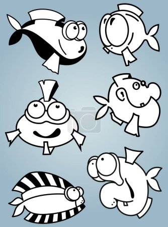 Illustration for Fish set, vector illustration simple design - Royalty Free Image