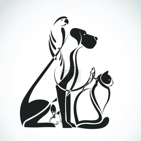 Illustration for Vector group of pets, vector illustration simple design - Royalty Free Image