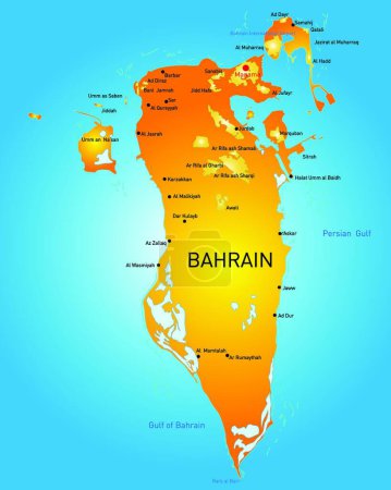 Illustration for Bahrain map, vector illustration simple design - Royalty Free Image