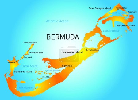 Illustration for Bermuda map, vector illustration simple design - Royalty Free Image