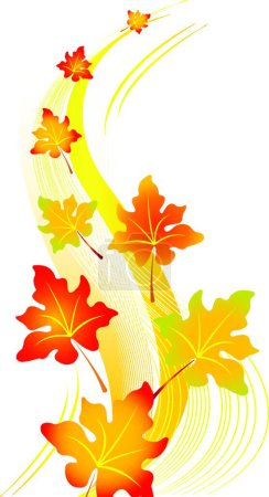 Illustration for Autumn leaves, vector illustration simple design - Royalty Free Image