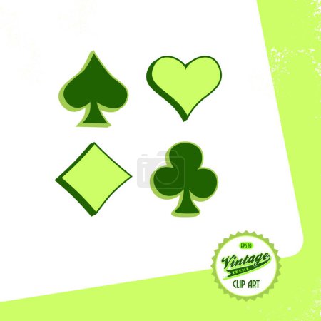 Téléchargez les illustrations : Thème de carte de poker, illustration vectorielle conception simple - en licence libre de droit