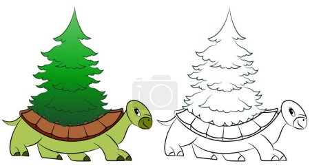 Illustration for Cartoon turtle, vector illustration simple design - Royalty Free Image