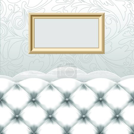 Ilustración de Sofá con marco de oro, vector ilustración diseño simple - Imagen libre de derechos