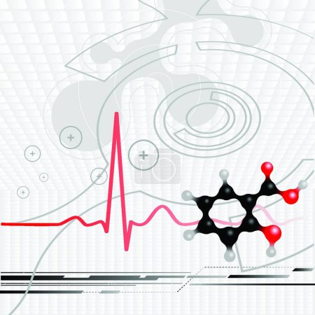 Illustration for Science background, heartbeat vector illustration - Royalty Free Image