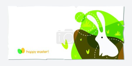 Ilustración de Tarjeta de felicitación de Pascua, ilustración vectorial - Imagen libre de derechos