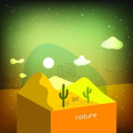 Illustration for Desert, vector illustration simple design - Royalty Free Image