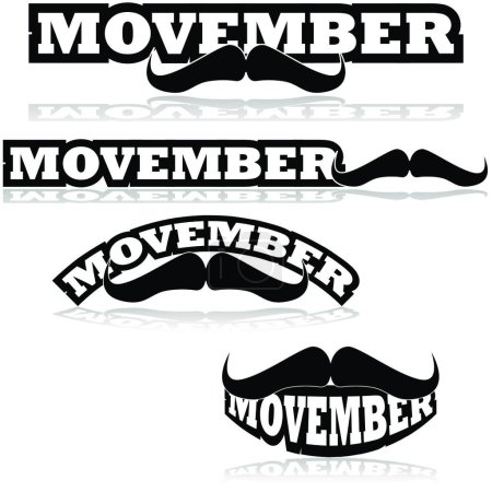 Ilustración de Movember diseños, vector ilustración diseño simple - Imagen libre de derechos