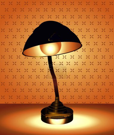 Ilustración de Ilustración de lámpara simple y digital, concepto de iluminación - Imagen libre de derechos