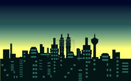 Téléchargez les illustrations : Malaysia City Silhouettes, illustration vectorielle design simple - en licence libre de droit