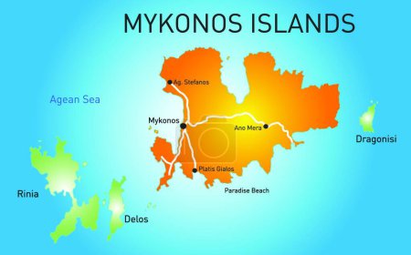 Ilustración de Ilustración de la isla de Mykonos - Imagen libre de derechos