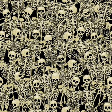 Illustration for Illustration of the Skeleton seamless background - Royalty Free Image