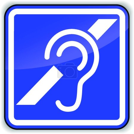 Téléchargez les illustrations : Illustration du signe d'oreille vectorielle - en licence libre de droit