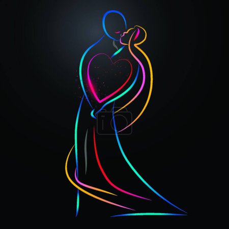 Illustration for Illustration of the Kissing couple - Royalty Free Image