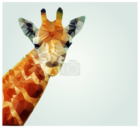 Téléchargez les illustrations : Girafe géométrique polygonale, motif triangle, illustration vectorielle - en licence libre de droit