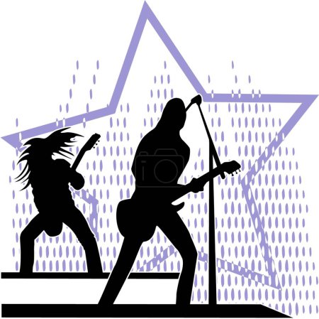 Illustration for Rock band concert, vector illustration simple design - Royalty Free Image
