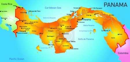 Ilustración de Panamá mapa, vector ilustración diseño simple - Imagen libre de derechos