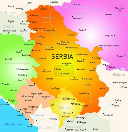 Téléchargez les illustrations : Serbie, illustration vectorielle design simple - en licence libre de droit