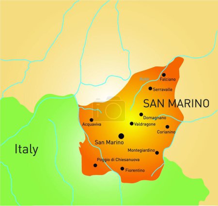 Ilustración de San Marino mapa, web simple ilustración - Imagen libre de derechos