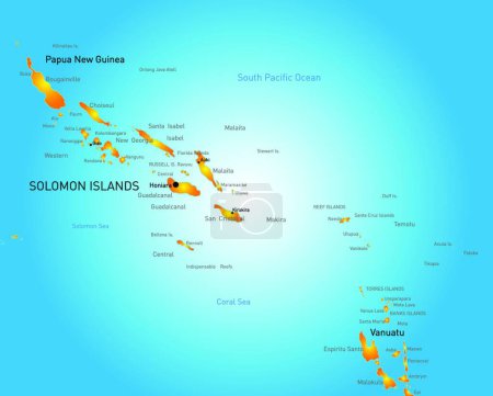 Illustration for Soloman island, vector illustration simple design - Royalty Free Image